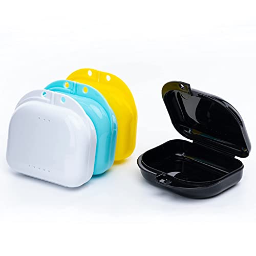 BOOMIBOO 4 Pcs Retainer Case with Vent Holes - Denture Mouth Guard Case