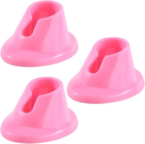 Senyango 3-Pack Pink Soft Rubber Nail Polish Bottle Holder and Display Stand