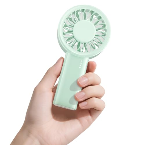 HandFan Portable Handheld Mini Fan, 5-Speed USB Rechargeable, Gloss Green