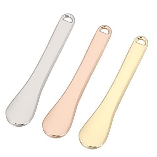 Metal Cosmetic Spatulas 3-Piece Set - Mini Makeup Scoops for Cream