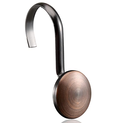 ZESLMG Bronze Shower Curtain Hooks - Rustproof Decorative Rings, Set of 12