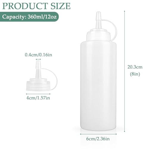 YOLCAR 3-Pack 12oz Squeeze Bottles - Food-Grade Plastic for Sauces & Condiments
