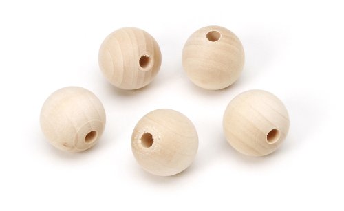 Darice 20mm Unfinished Wood Round Beads (30 Pack) for Crafting