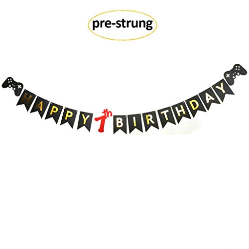 Video Game 7th Birthday Banner for Boys - Gamer Party Decoration