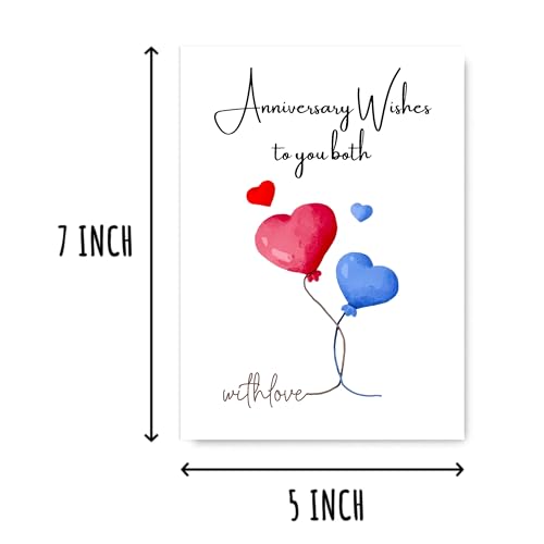 Love Hearts Anniversary Card for Couples - 5x7 Premium Quality