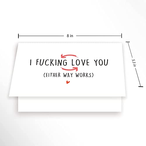 Spercy Naughty Valentine's Day Card for Him & Her - I Love You