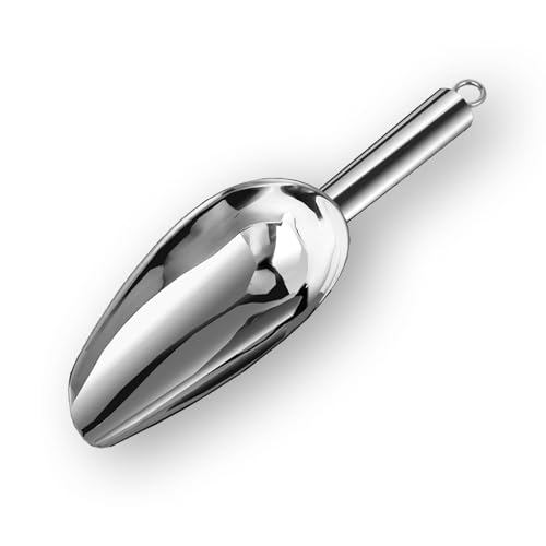 6 oz Stainless Steel Ice Scoop - Durable Metal Scooper for Bars, Kitchens & Parties