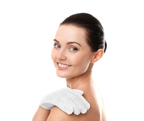 Exfoliating Bath Gloves 4 Pack - Gentle Body Scrubber for Smooth Skin