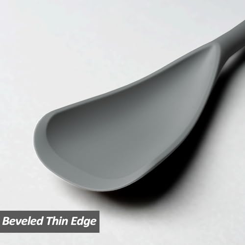 XiaoZu 12.6" Silicone Cooking Spoon Spatula - Grey, 2-Piece Set