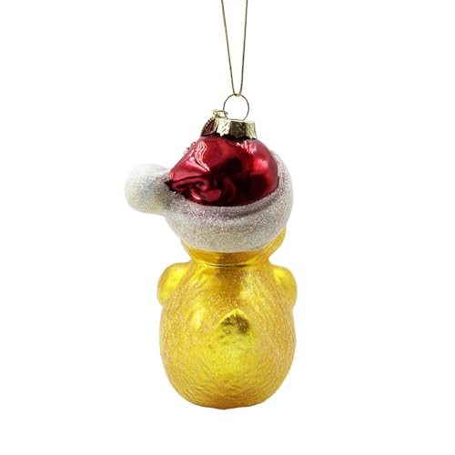 Funny Christmas Ornament - Glass Duck with Santa Hat & Witty Love Sign