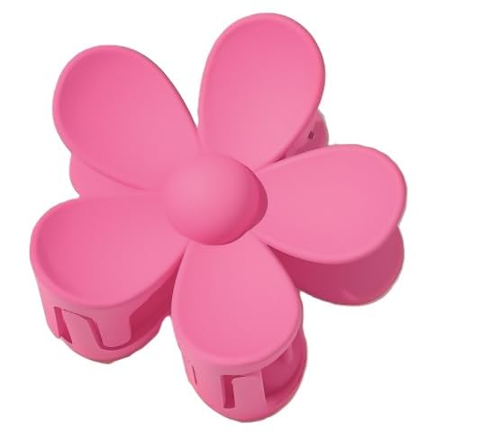 Rose Red Flower Hair Claw Clip - Big Cute Matte Clip for Thick Hair