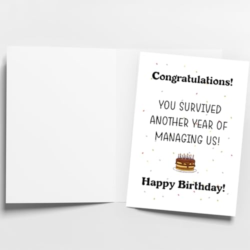 Funny Birthday Card for Boss - Humorous Gift for Manager
