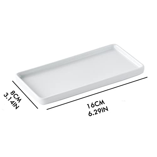 Ceramic Toothbrush Holder Tray for Bathroom & Makeup Storage
