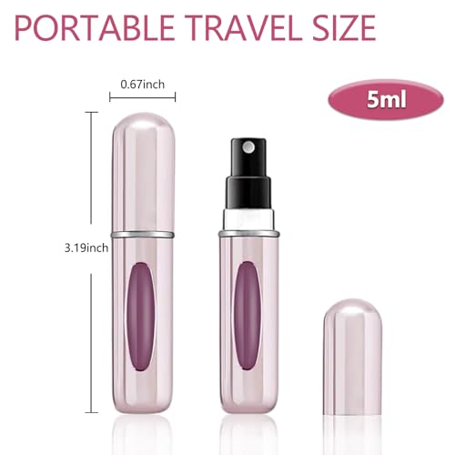 opasyo Refillable Travel Perfume Atomizer Bottle 5ml 4-Pack