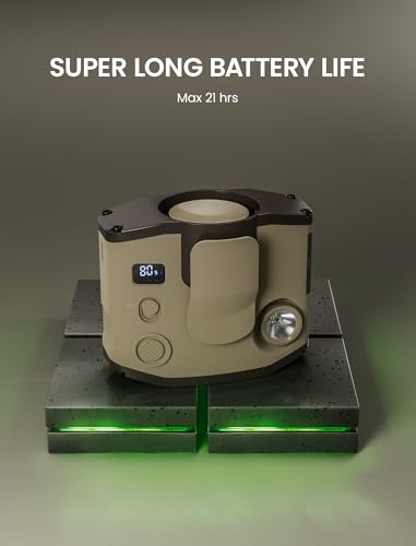 Comoistar 10000mAh Khaki Portable Waist Clip Fan with LED Display