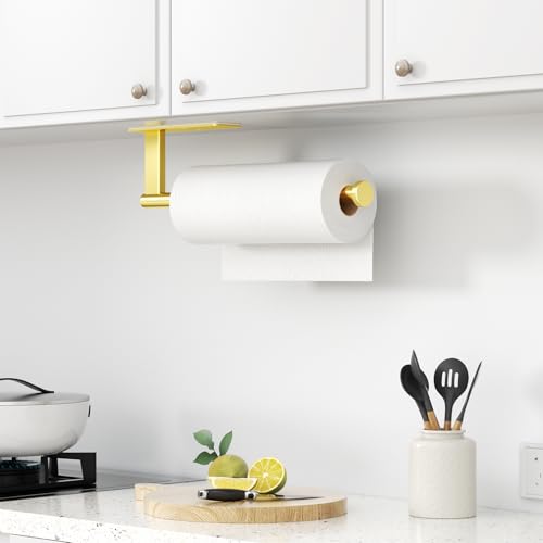 Stainless Steel Paper Towel Holder - Under Cabinet Gold Rack