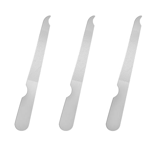 BlingKingdom 3 PCS Stainless Steel Nail Files Metal Double-Sided