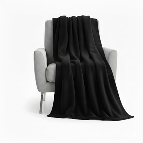 Solid Black 50x60 Ultra Soft Hypoallergenic Fleece Throw Blanket