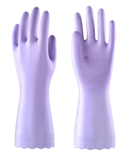 Mr.Panda Medium Reusable Dishwashing Gloves - Shimmering Pink, Skin-Friendly