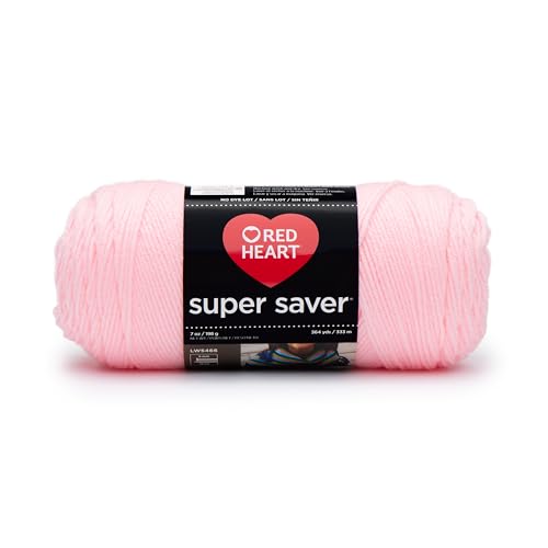 Red Heart Super Saver Yarn in Baby Pink - 100% Acrylic, 364 Yards