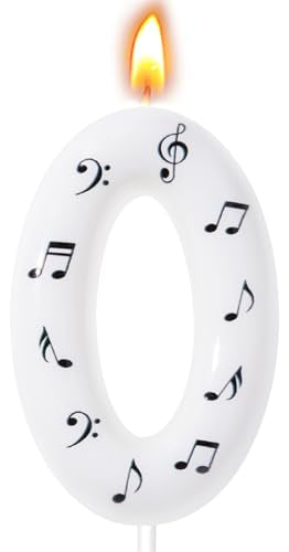 Music Birthday Candle - Number 0 Cake Topper for Parties