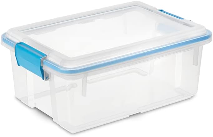 Sterilite 7.5 Qt Gasket Box - Stackable Storage Bin with Latching Lid for Organized Spaces | Clear, 6-Pack