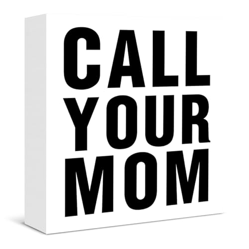 FTRBXT Call Your Mom Wooden Sign Dorm Decor - Funny College Gift, 5x5 inches, Variation: Dorm-c
