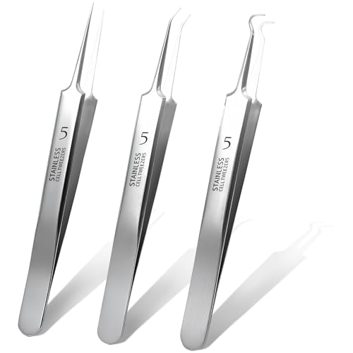 Kootinn 3-Piece Blackhead Removal Tweezers Set - Stainless Steel Pimple Popper