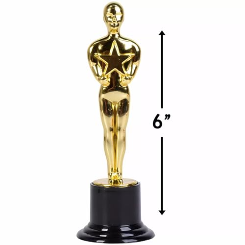 6 Inch Plastic Gold Award Statue - Fun Movie Trophy Decoration