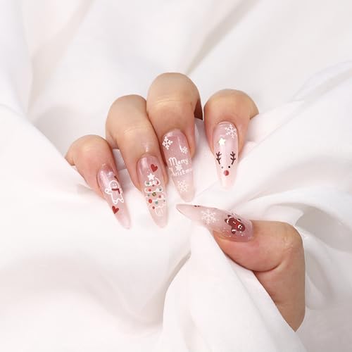 KELHOMECL 6 Sheets Christmas Nail Art Stickers 3D Self-Adhesive Winter Holiday Decals