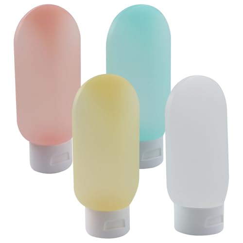 Suiwotin 4-Pack 60ml Travel Bottles Leakproof Squeezable Containers for Toiletries