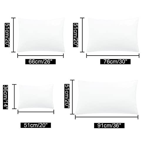 Microfiber Pillowcases Set of 2 with Zipper Closure, 14x20 White