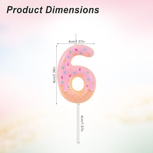 Ice Cream Donut Birthday Candles Set - Numbers 6 & 7