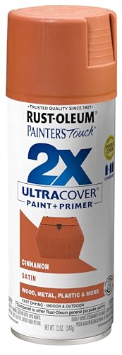 Rust-Oleum Painter's Touch 2X Ultra Cover Spray Paint, Satin Cinnamon, 12oz