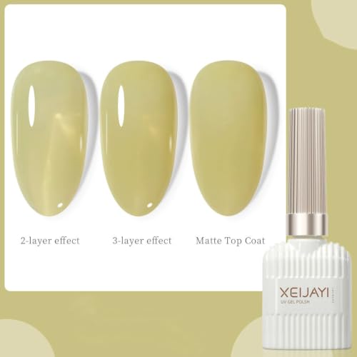 Lifemajic Translucent Light Yellow Gel Nail Polish 15ml Soak Off