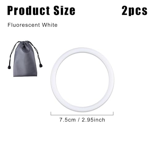 2pcs Patellar Tendon Support Strap Knee Band for Kids, Silicone Patella Knee Brace Elastic Knee Pain Strap for Basketball Running Hiking Jumpers Soccer Volleyball Sports (Fluorescent White)