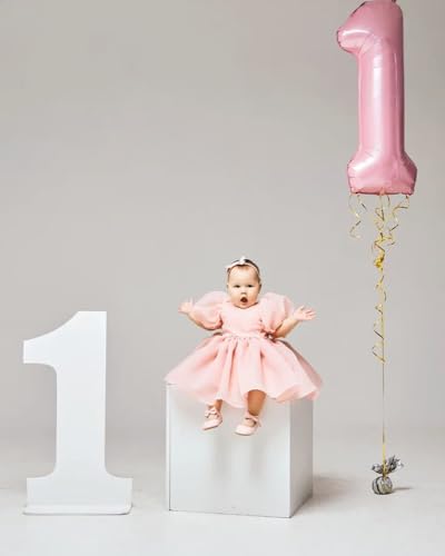 40-Inch Number 1 Balloon - Pearl Pink Birthday Party Decoration