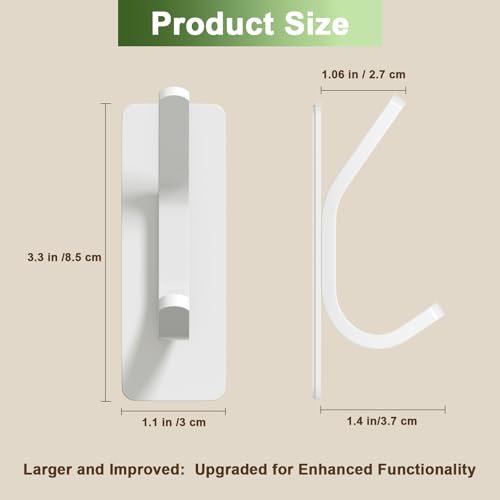 Heavy Duty Self-Adhesive Stainless Steel Hooks - 4 Pack for Coats, Towels, Keys