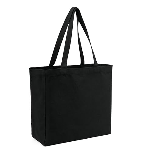 Lightweight Cotton Canvas Tote Bag - Reusable Grocery Shopping Bag