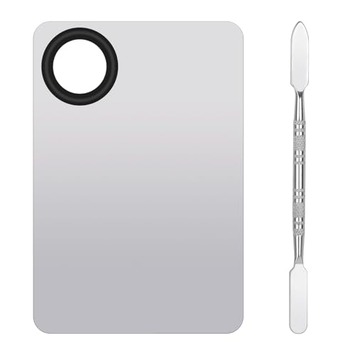 MixPeak Stainless Steel Makeup Palette with Spatula for Foundation & Nail Art