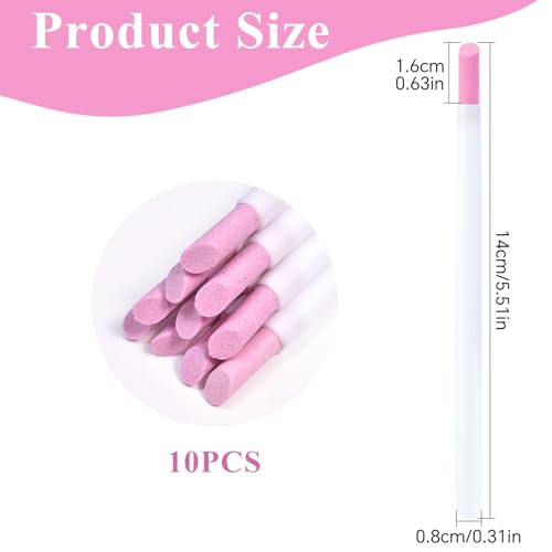 Siyuwuro 10Pcs Pumice Stone Nail File and Cuticle Pusher Pen, White