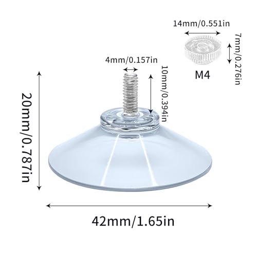 12 Pack Clear Suction Cups 40mm | No Drill Holders for Smooth Surfaces