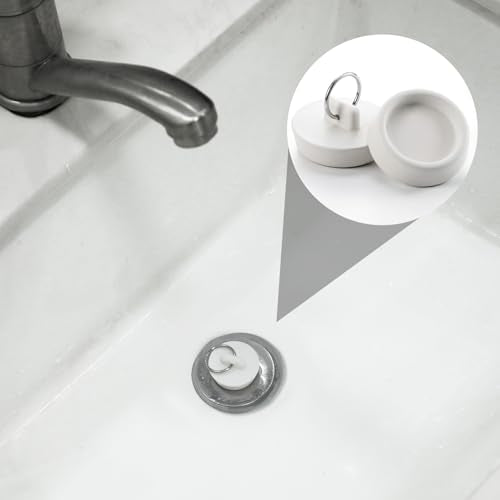 2 Pack Rubber Drain Stopper for Bathtubs & Sinks - Fits 1.5-1.625 Inch