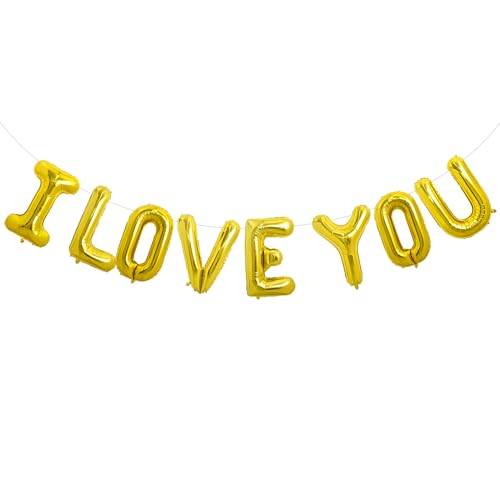 16 Inch Gold I Love You Foil Balloons for Valentine's Day Party