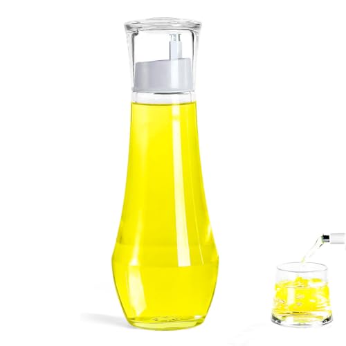 ZOBONETI Glass Mouthwash Dispenser with Cup, 8.8 oz, 1 Pack