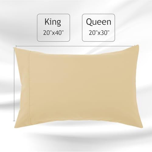 Queen Microfiber Pillow Cases Set of 2 - Soft, Wrinkle & Fade Resistant, Open-End Closure