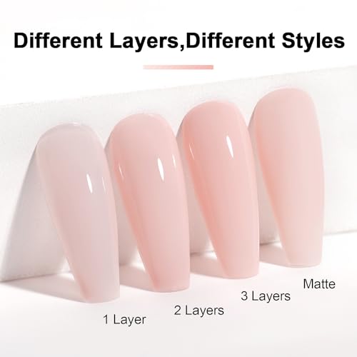 L'UGX Milky Pink Jelly Gel Nail Polish 15ml Sheer Translucent Nude