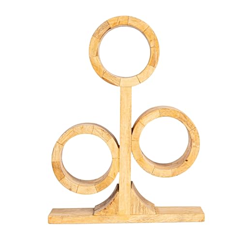 Bloomingville Mango Wood Circular Wine Rack, Natural