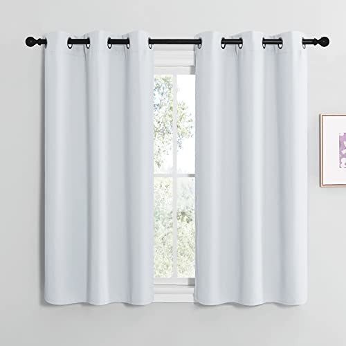 NICETOWN Blackout Curtain Panels - 2 Pack, 29x20 Inch Grey White, Light-Blocking Window Treatment