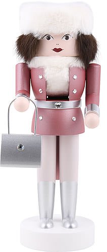 Decorative Nutcracker Jasmin 25 cm Wooden Pink Traditional German Style